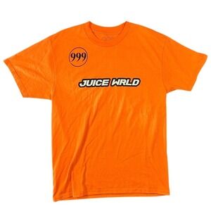 Juice WRLD 999 Club Righteous Graphic T-Shirt Mens Medium Orange Short Sleeve